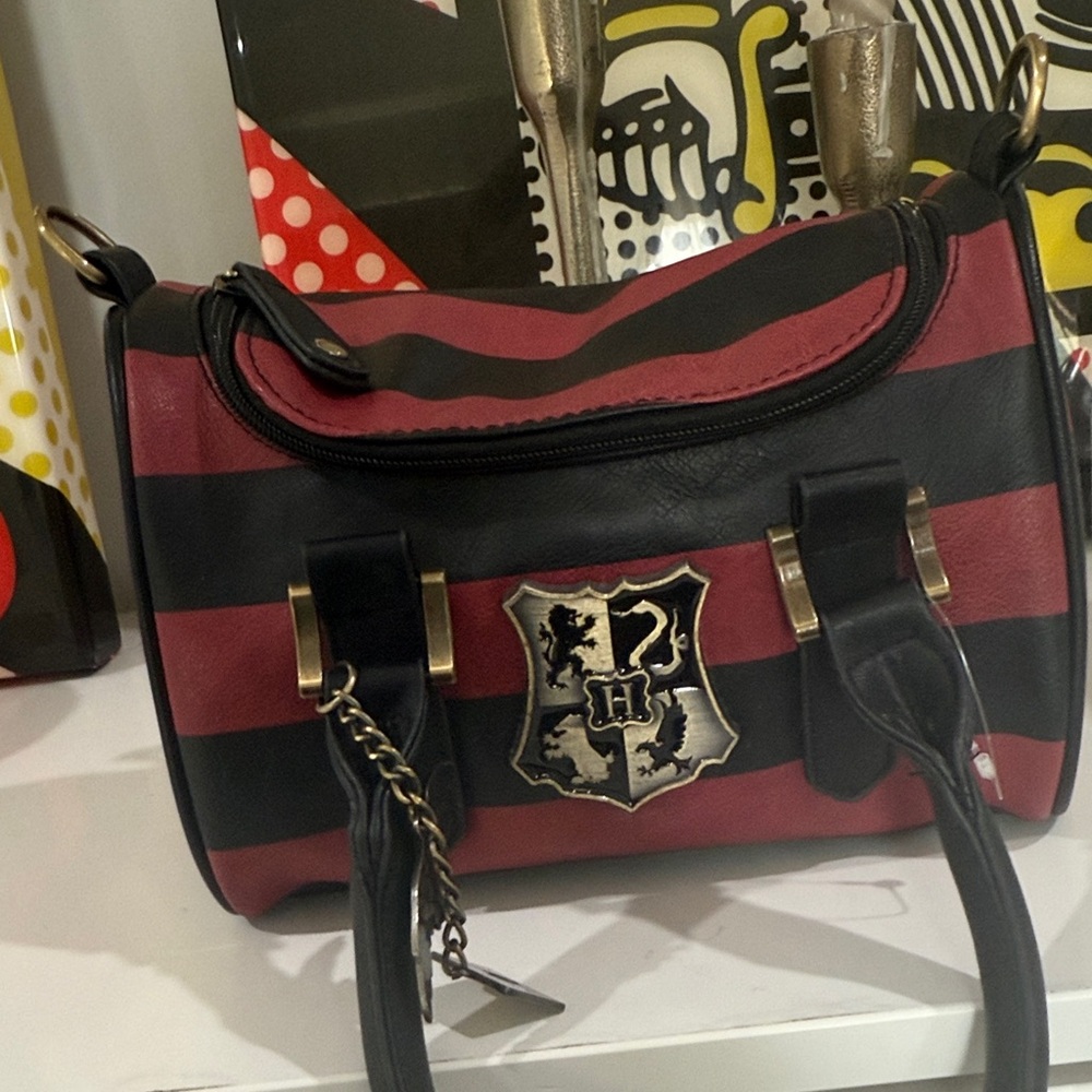 Striped Black and Red Women's Bag